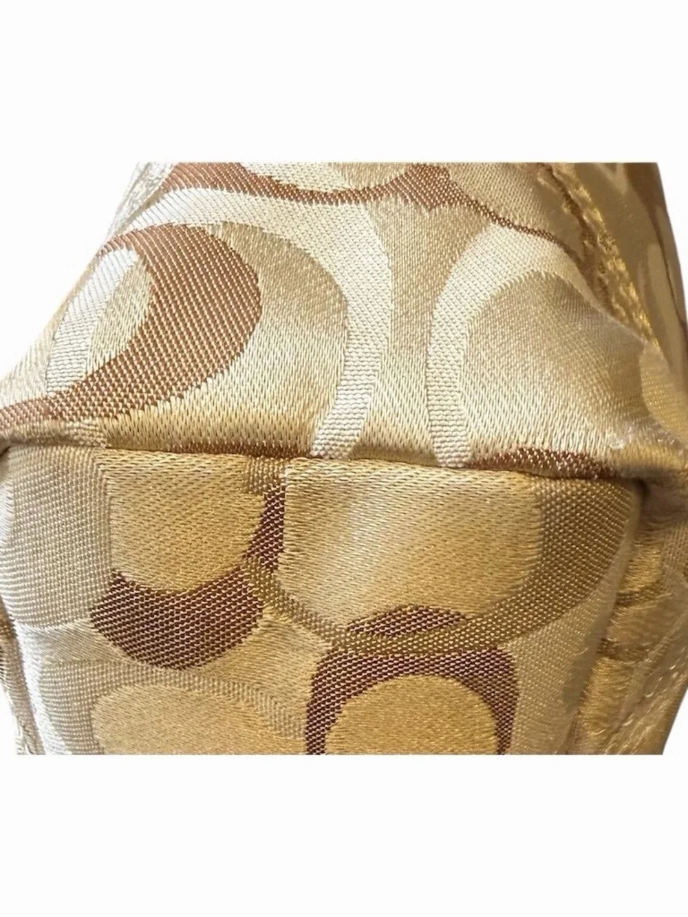 Coach Chelsea Hobo Shoulder Bag Beige Tan Signature Braided Strap - Picture 7 of 9